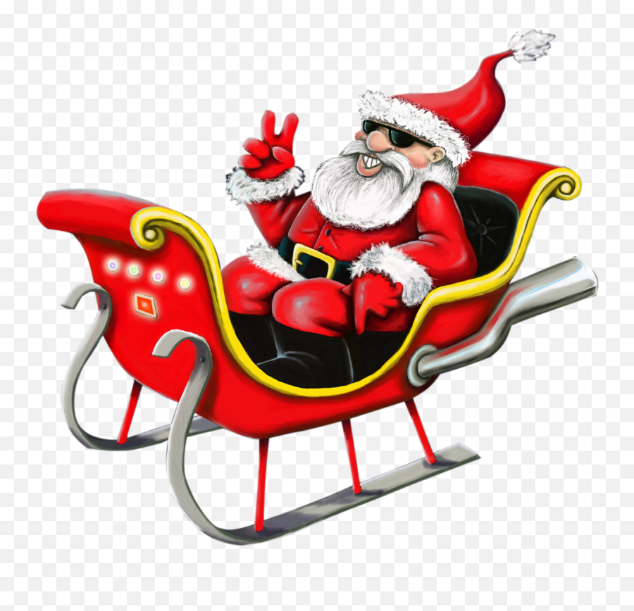 Santa Claus Png Transparent Images - Cool Santa In Sleigh,Santa Png