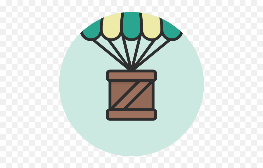 Cargo Container Delivery Parachute Png Icon