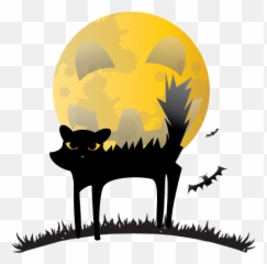 Black Cat Halloween Scared Scary Icon - Free download Bovinae png