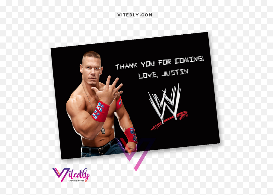 Wwe Birthday Invitation With Free Thank You Card - Party City Custom Wwe Invitations Size Birthday Party Supplies Png,Wwe Icon