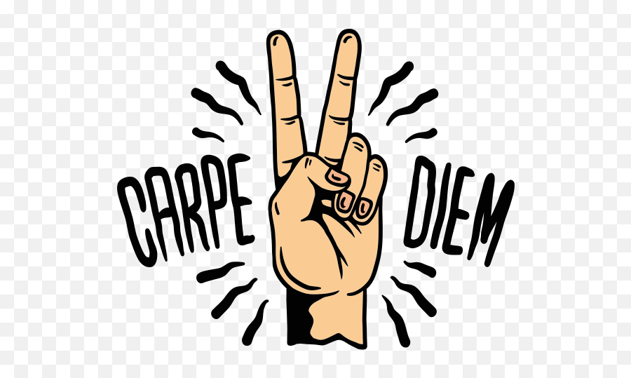 Carpe Diem Peace Hand Illustration T - Shirt Carpe Diem With Hand Png,Peaceful Icon