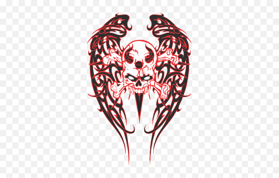 Tribal Skull Tattoos Logos Pictures - 6291 Transparentpng Skulls With Wings Png,Dragon Skull Icon