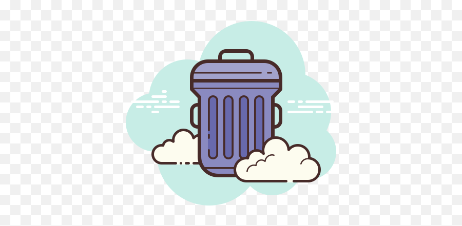 Trash Can Icon In Cloud Style Png Bin Windows