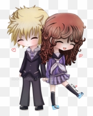 Anime Chibi Couple - Cute Pic png