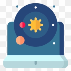 Laptop Universe Png Icon - Circle