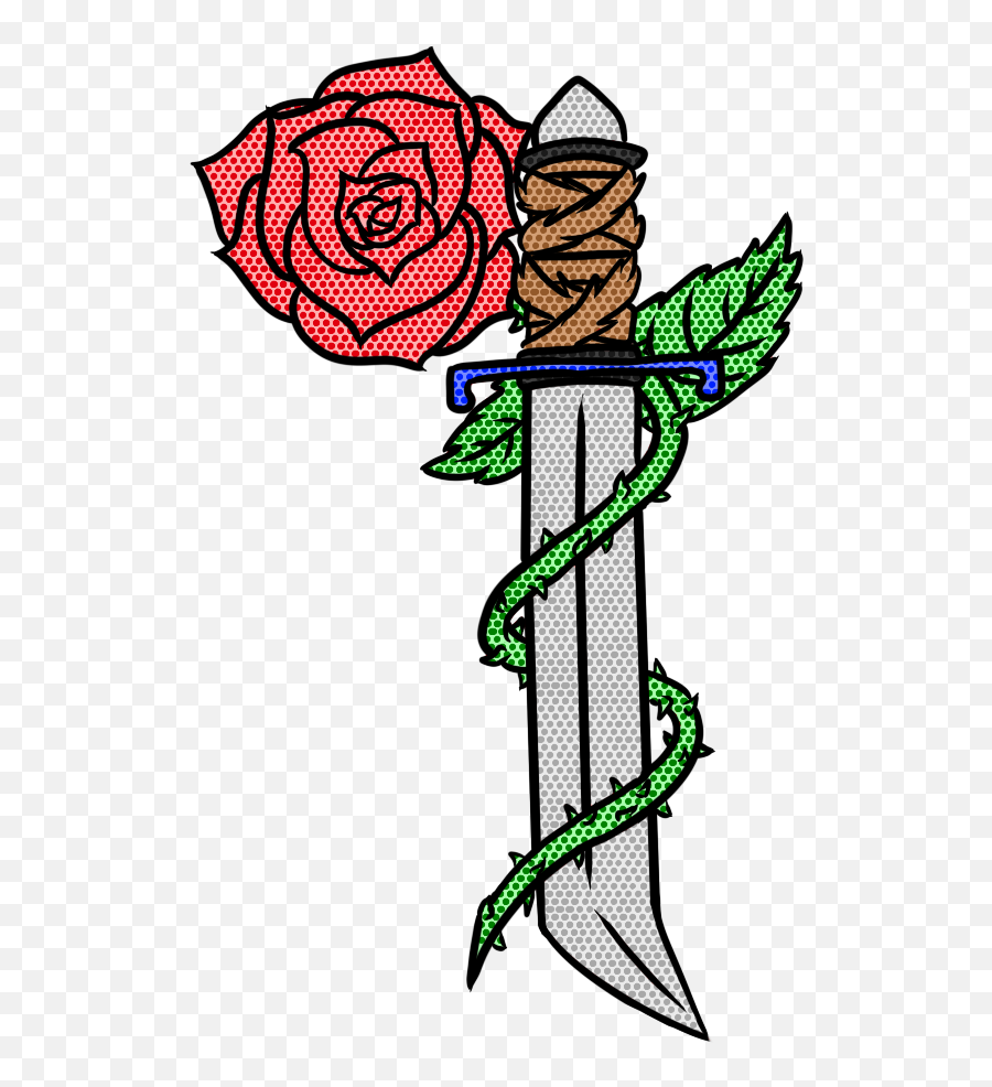 Dagger Clipart Rose - Rose Vine Thorns Clipart Png,Rose Tattoo Transparent