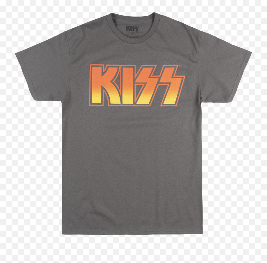 Download Kiss Band Logo T - Shirt Charcoal Rock Music Tee Mens Active Shirt Png,Shirt Transparent Background