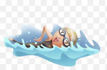 Athlete Swimming Hand Painted Png - Drawing