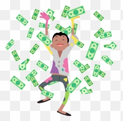 Rainpng - Money Rain Girl Throwing In The Air Vector Png