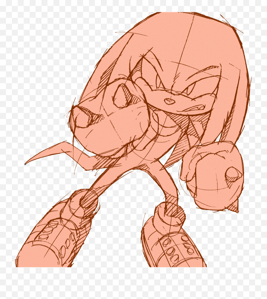 Knuckles Sketch 2 Sonic The Hedgehog Know Your Meme - Sonic Channel Png,Sonic Head Png