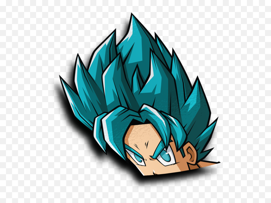 Blue Goku Peeker Sticker - Dragon Ball Z Peeker Stickers Png,Goku Logo