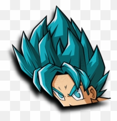 Blue Goku Peeker Sticker - Dragon Ball Z Stickers png