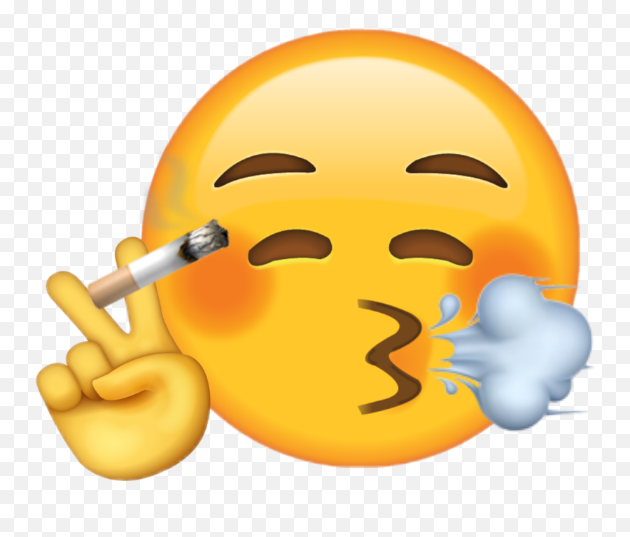 Cigarette Smoking Emoji Yellow Smoke - Smoking Cigarette Emoji Png,Cigarette Smoke Transparent