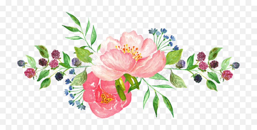 Watercolor Clipart Transparent - Watercolor Transparent Flowers Png,Watercolor Clipart Png