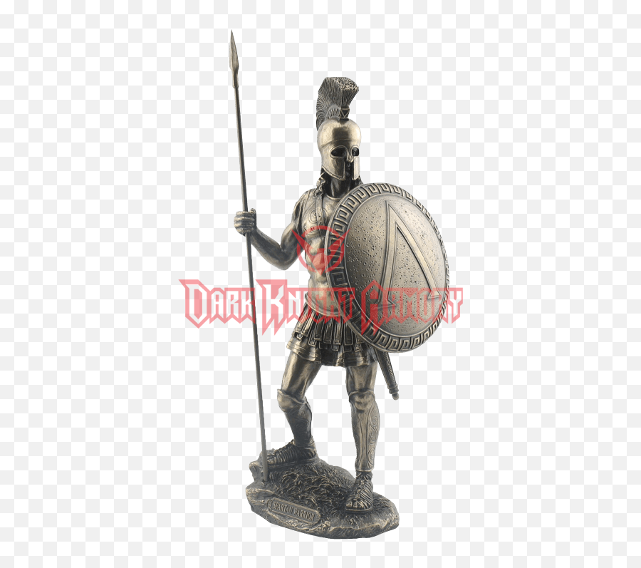 Spartan Warrior With Spear And Hoplite Shield Statue - Roman Knights Spear Png,Roman Statue Png