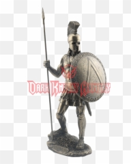 Spartan Warrior With Spear And Hoplite Shield Statue - Roman Knights png