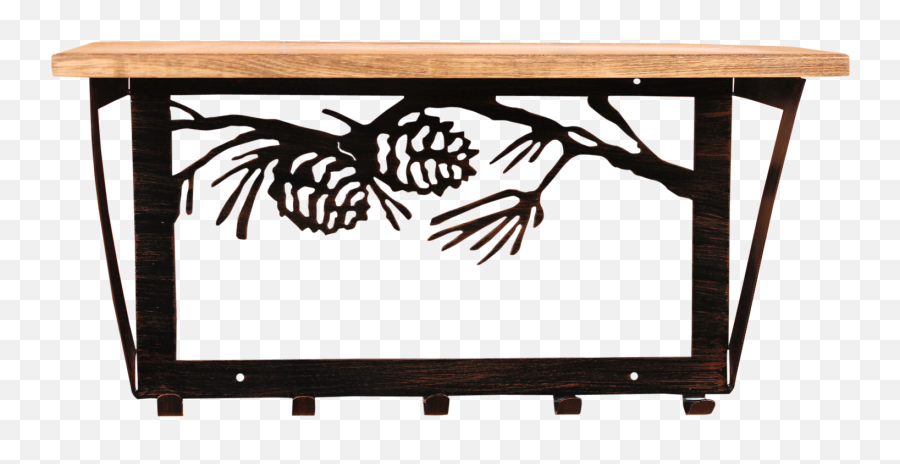 Pine Branch Scene Coat Rack With Shelf - End Table Png,Pine Branch Png