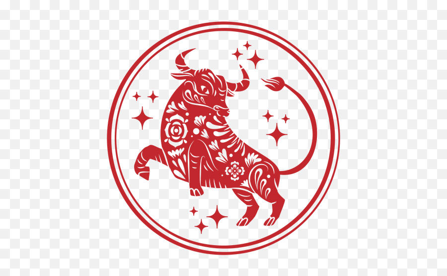 Chinese New Year Ox Sparkles Papercut - Chinese Ox Png,Papercut Icon