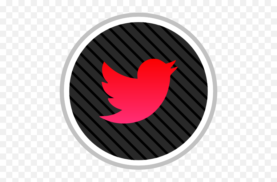Media Online Social Twitter Icon - Red Twitter Logo Png With Circle,Twitter Logo Black Png