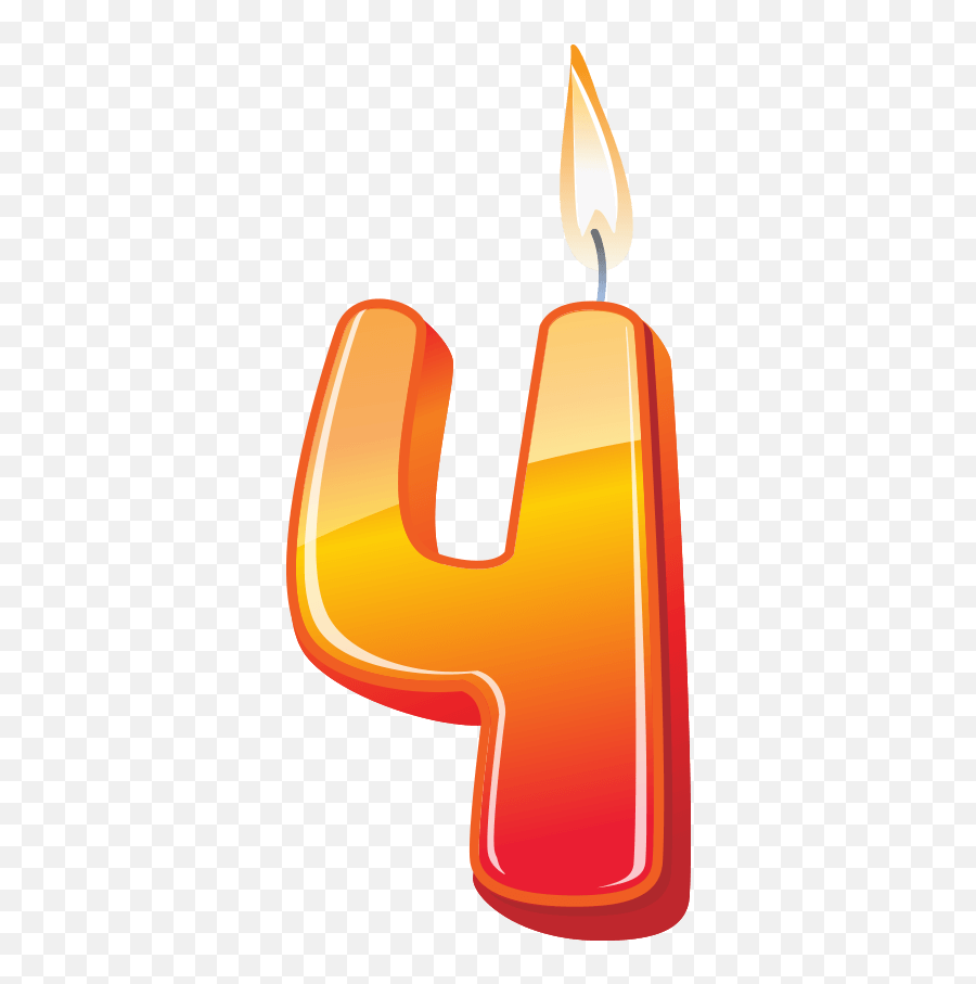 Birthday Candle Number 4 Png Image Free Download Searchpngcom - 4 Birthday Candle Png,4th Of July Icon Png