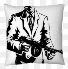 Throw Pillow Drawing - The Gangster A Mafia Pixersus Gangster Drawing Png,Mafia Icon