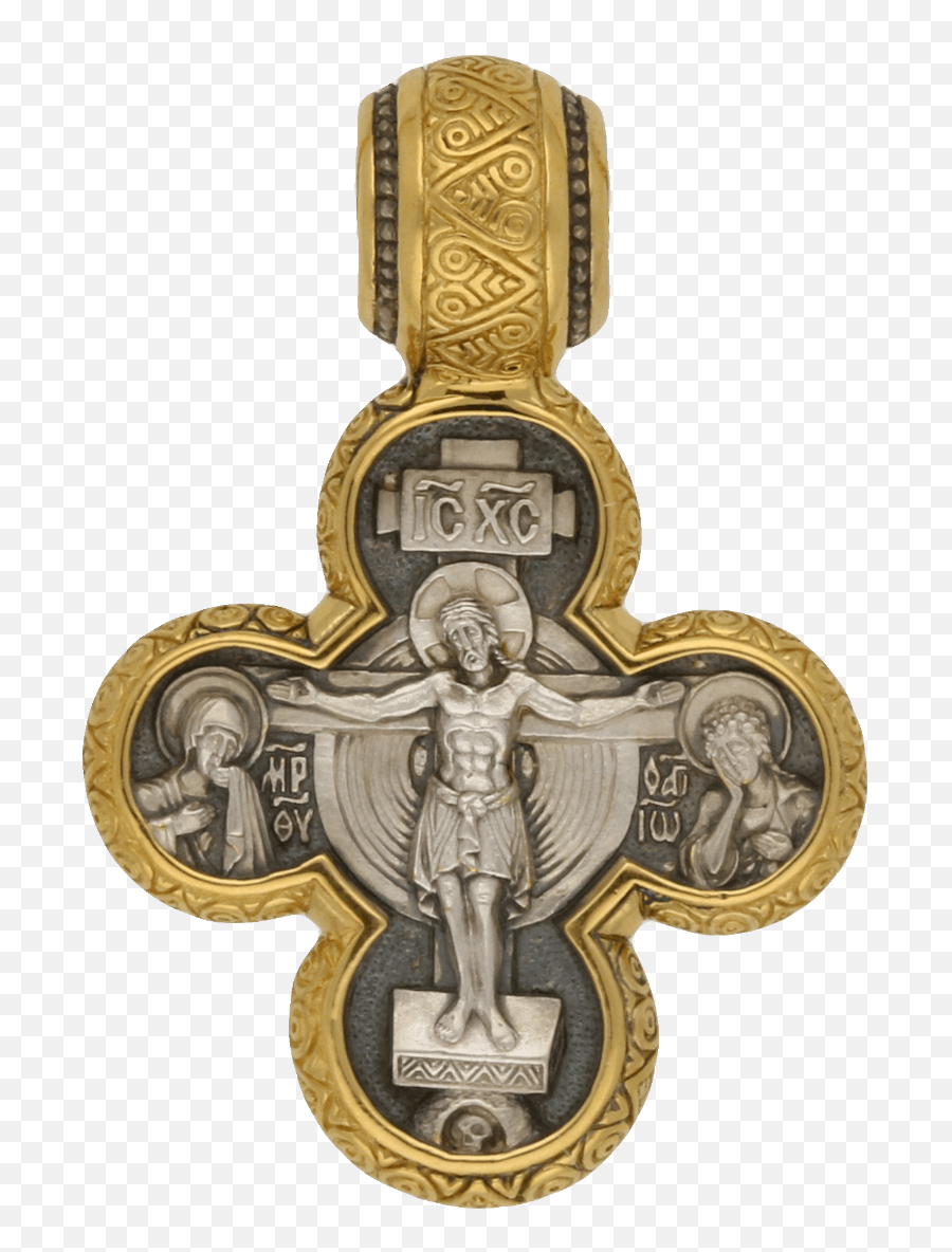 Cross Pendant U201ccrucifixion Tetramorphu201d - Crucifix Png,Byzantine Cross Icon