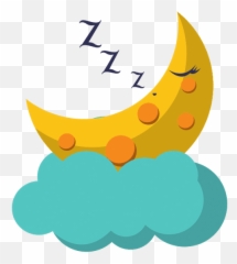 Sleep Cloud Half Moon Flat Icon Image - Canva png