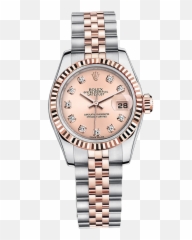 Download Pink Daytona Datejust Watch - Rolex Two Tone Watch Png,Rolex Watch Png