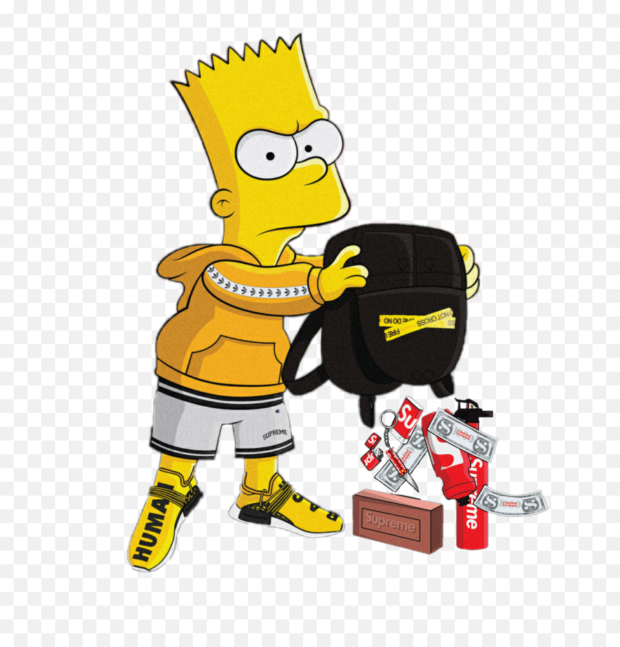 Bape Cool Simpson Drawings - Supreme Bart Simpson Transparent Png,Bape Logo Png