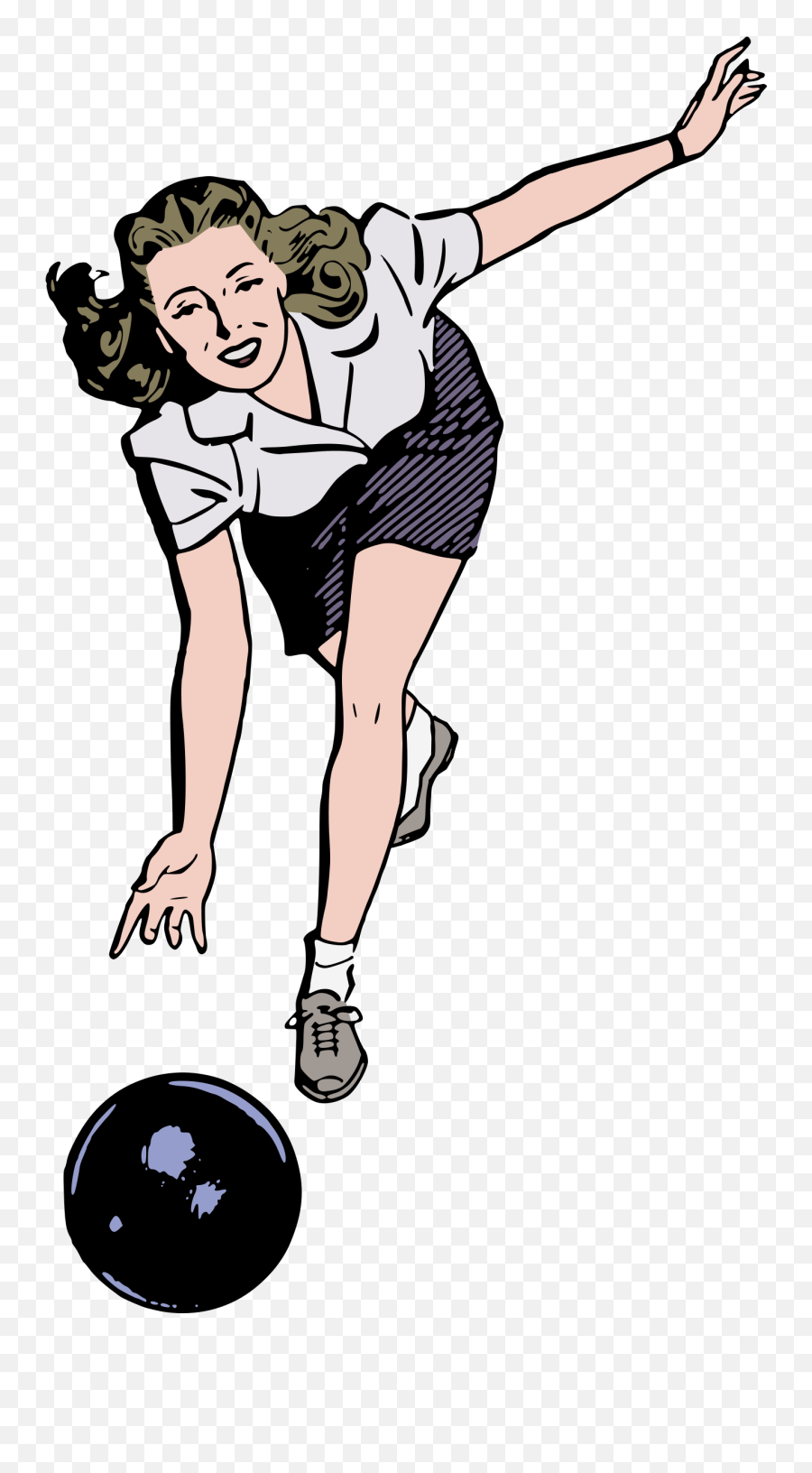 Clipart - Bowling Woman Colour Bowling Woman Png,Bowling Clipart Png