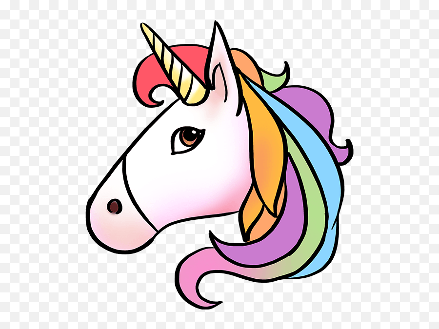 How To Draw A Unicorn Emoji - Really Easy Drawing Tutorial Cartoon Pictures To Draw Easy Png,Horse Emoji Png