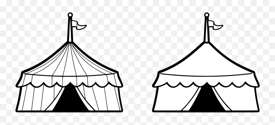 Circus Clipart Tent - Circus Black And White Png,Circus Tent Png