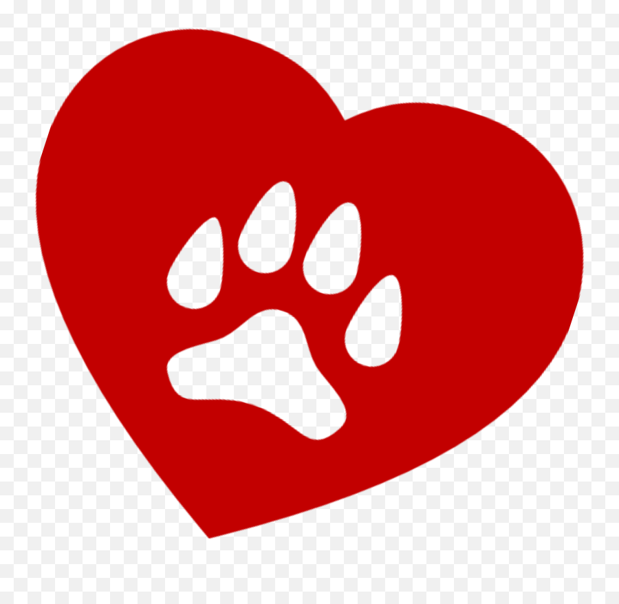 Pawprint Clipart Heart - Transparent Heart With Paw Print Png,Paw Prints Png