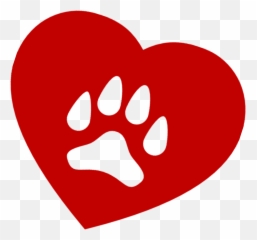 Pawprint Clipart Heart - Transparent With Print Png