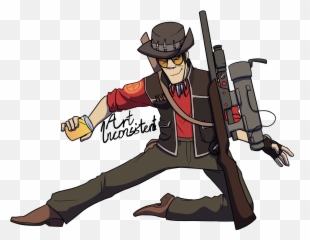 Tf2 Sniper By Artinconsistent Newgrounds - Fictional Character png