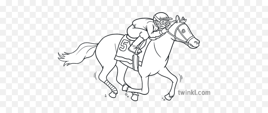 Jockey Racing - Horse Racing Colouring Pages Png,Kentucky Derby Icon
