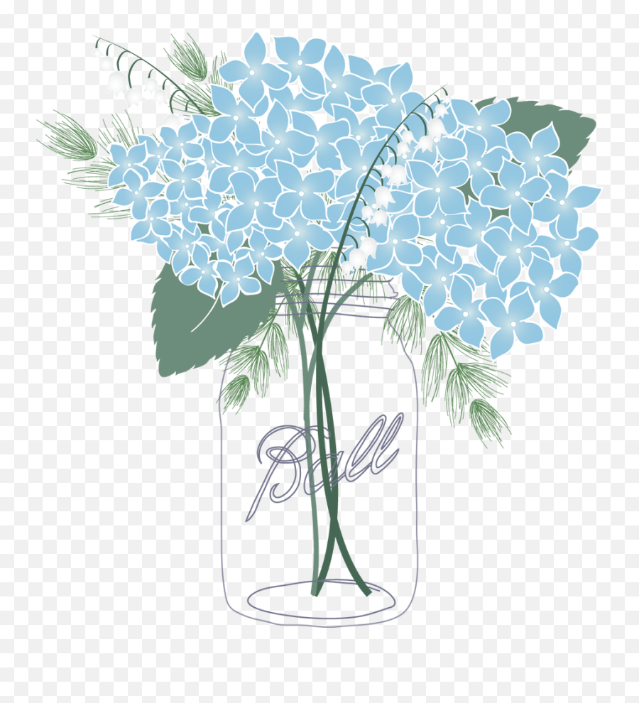 Library Of Mason Jar Flower Clipart Png Files - Flower Mason Jar Clip Art,Blue Flowers Png