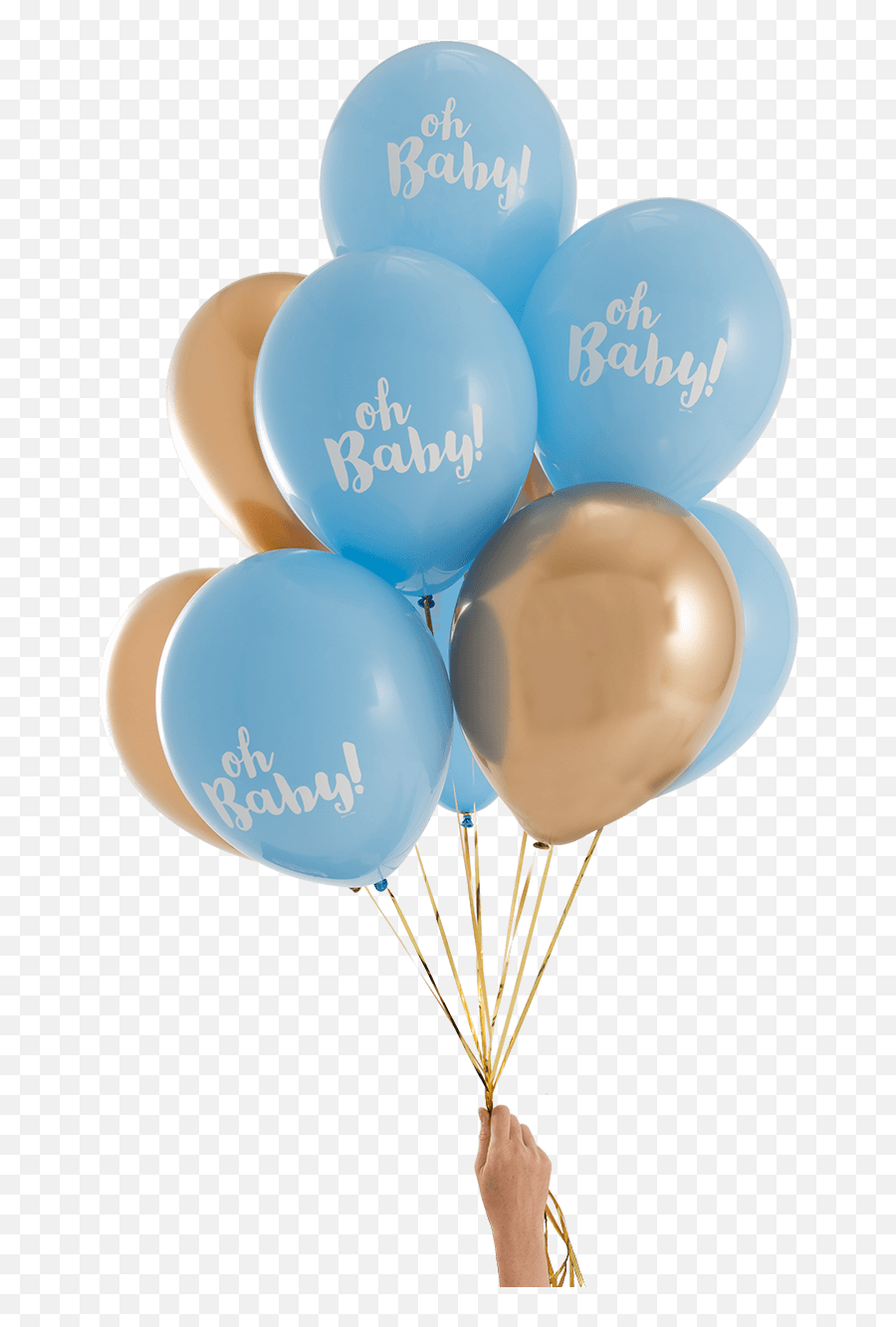 Oh Baby Blue U0026 Gold Party Balloons 14 - Blue And Gold Balloons Png,Balloons Transparent