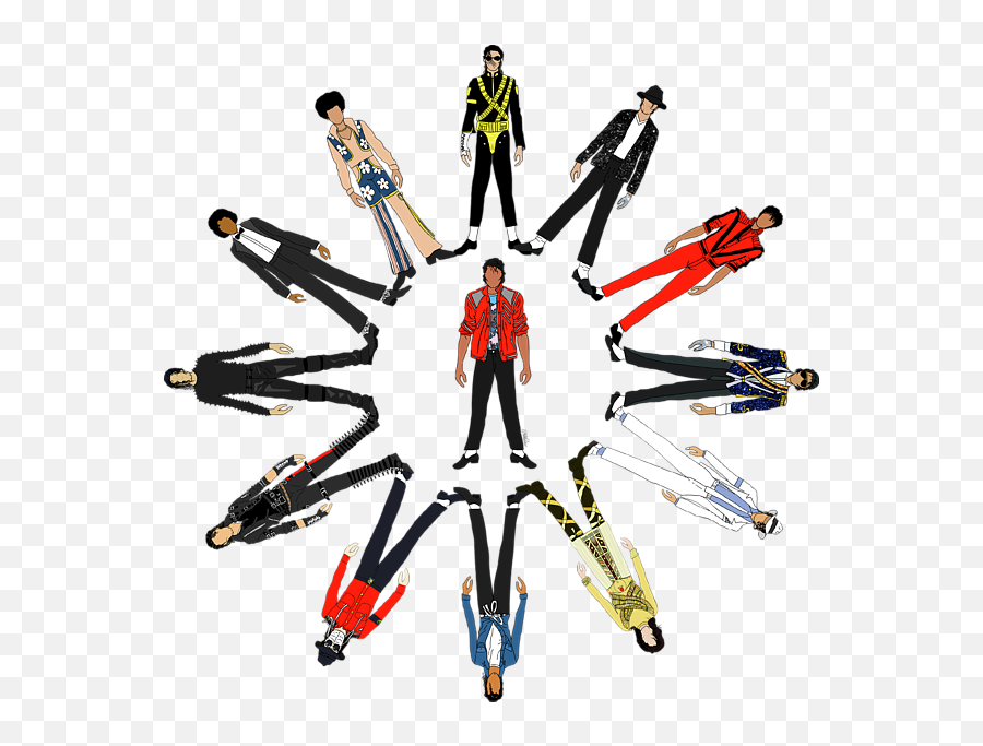 Outfits Of Michael Jackson Round Beach Towel - Illustration Png,Michael Jackson The Life Of An Icon