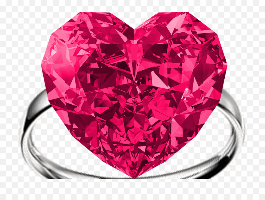 Red Clip Art Ring Transprent Png Free - Red Diamond Heart Png,Ring Transparent Background