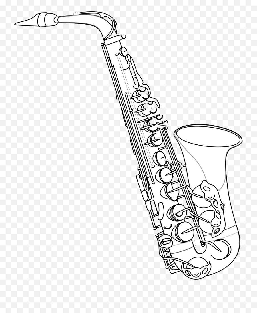 Saxophone Jazz Musical Instrument - Alto Saxophone Drawing Png,Saxophone Transparent Background