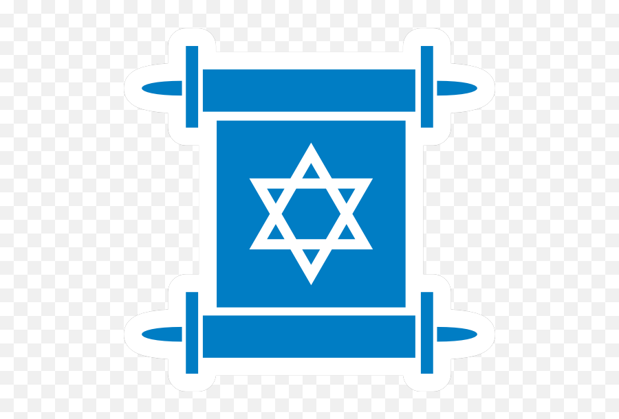 Star Of David Scroll Sticker - Star Of David Blue And White Png,Torah Scroll Icon