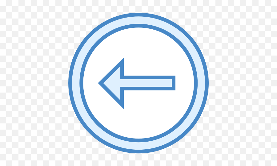 Back Arrow Icon In Blue Ui Style - Directions Clipart Black And White Png,Microsoft Arrow Icon