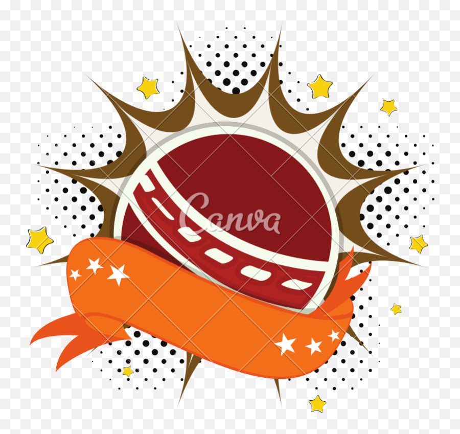 Red Ball With Orange Ribbon For Cricket - Icons By Canva Brand Comics Style Png,Orange Ribbon Png