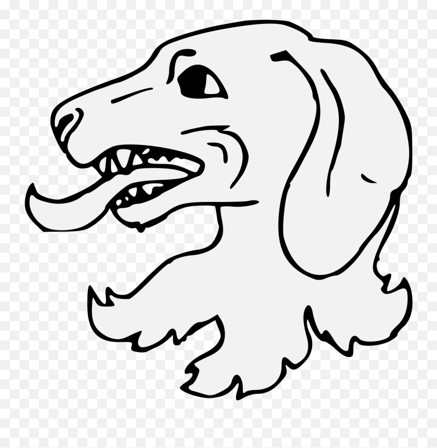 Download Dogs Head Erased - Heraldry Silhouette Dog Head Png,Dog Head Png