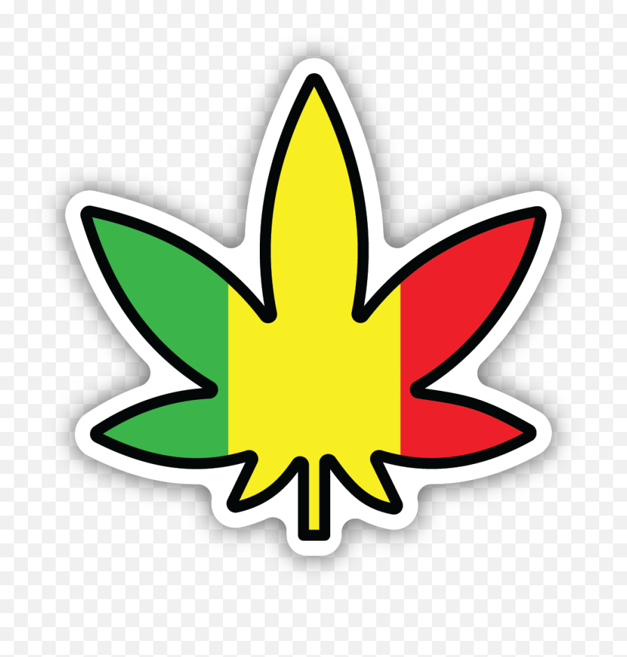 Rasta Pot Leaf Sticker - Emblem Png,Pot Leaf Transparent