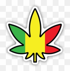 Rasta Pot Leaf Sticker - Emblem png