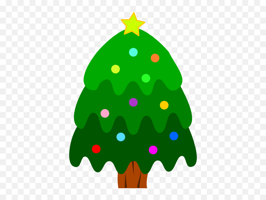 Christmas Tree With Ornaments And Star Clip Art - Christmas Day Png,Christmas Tree Star Png