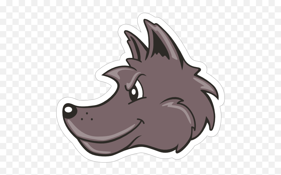 Cartoon Wolf Mascot Sticker - Illustration Png,Wolf Mascot Logo
