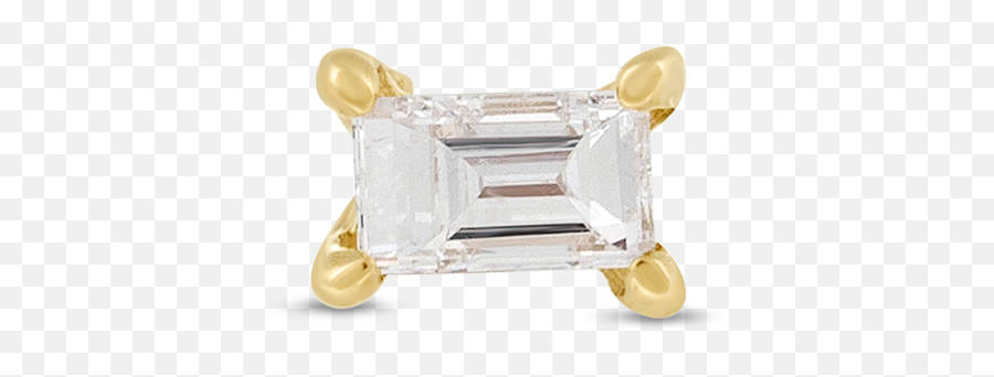 Tiny Baguette Diamond Stud - Soft Png,Baguette Transparent